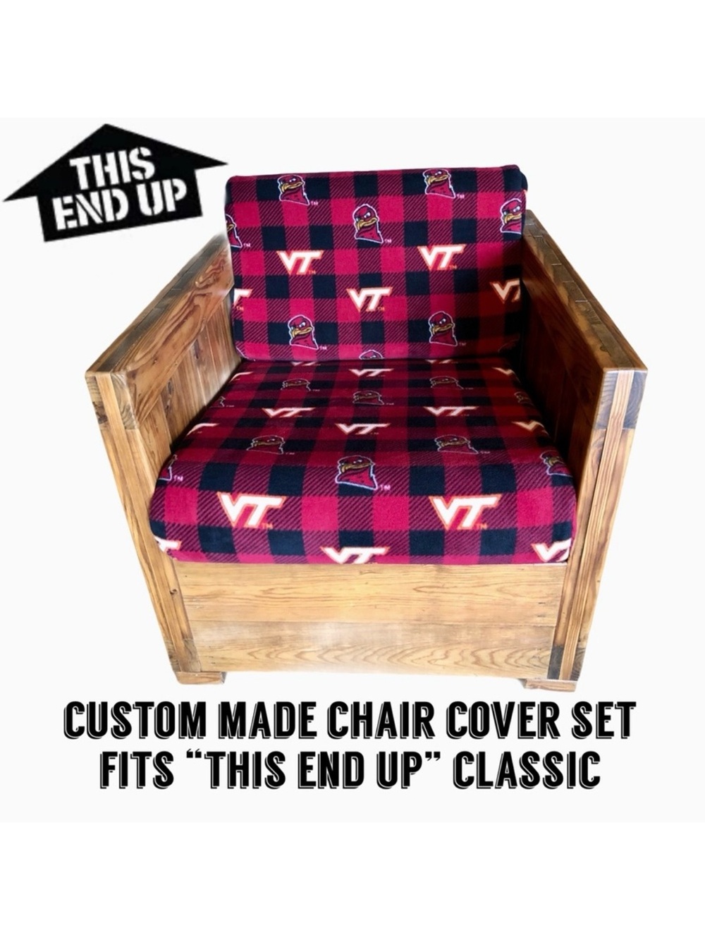 Virginia Tech Fans - THIS END UP Classic Machine Washable Slipcover - ONE LEFT!